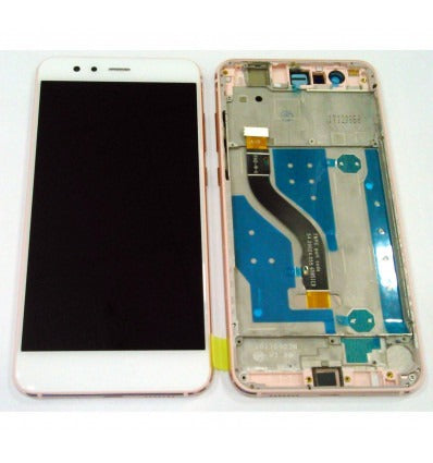 Huawei Ascend P10 Lite pantalla lcd + tactil blanco + marco rosa premium