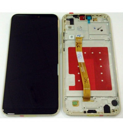 Huawei P20 Lite pantalla lcd + tactil negro + marco dorado premium