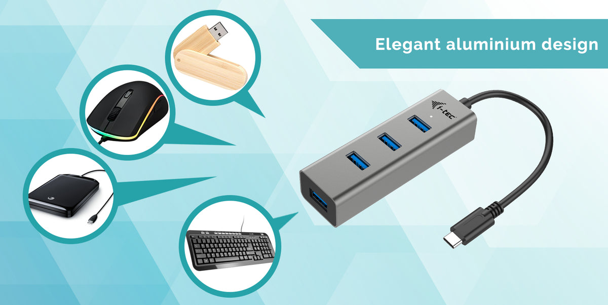 Hub i - tec USB - c con 4 puertos USB 3.0 con cable integrado 20cm