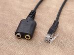Cable rj9 a 2 x jack 3.5mm Equip macho - hembra 0.25m