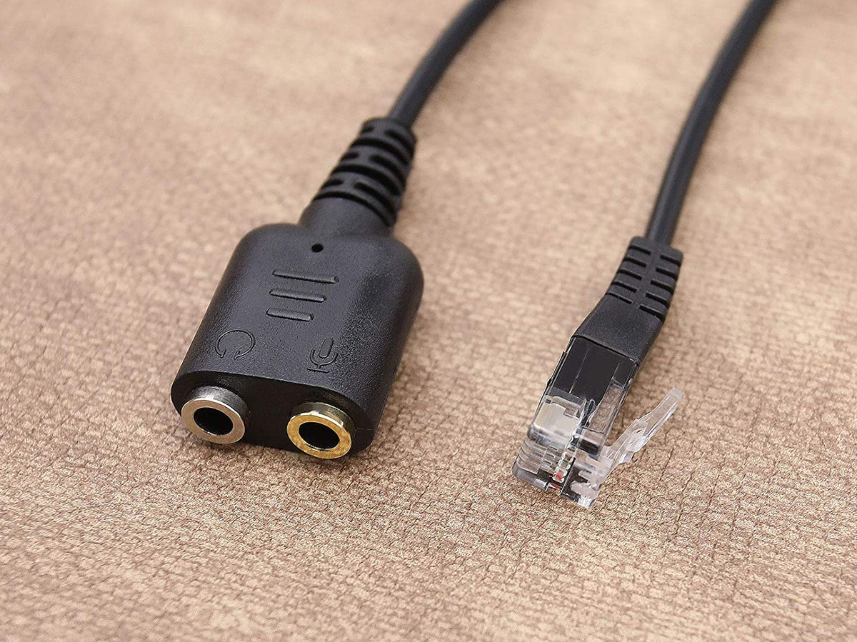 Cable rj9 a 2 x jack 3.5mm Equip macho - hembra 0.25m