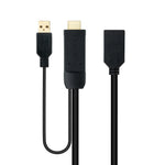 Cable Conversor Nanocable 10.16.0205/ HDMI Macho - DisplayPort Hembra/ 20cm/ Negro