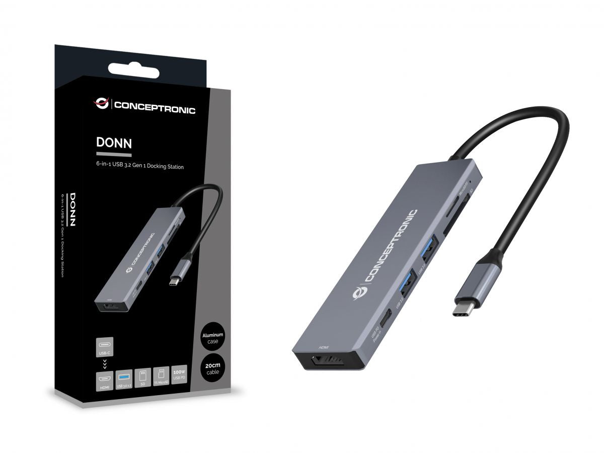 Docking station Conceptronic USB tipo c 6 en 1