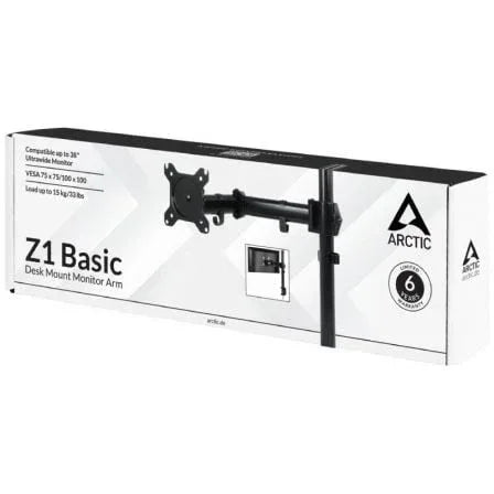 Soporte de Mesa para Monitor Arctic Z1 Basic/ Giratorio/ Inclinable/ hasta 15kg - PixelPlaza