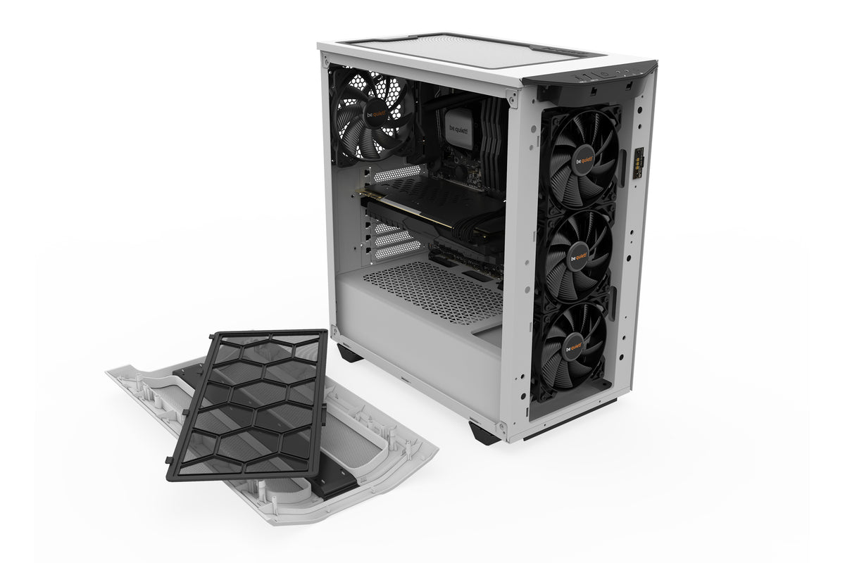 Caja ordenador gaming ATX be quiet! pure base 500dx white tira LED argb frontal · cristal templado · 3x ventilador 140