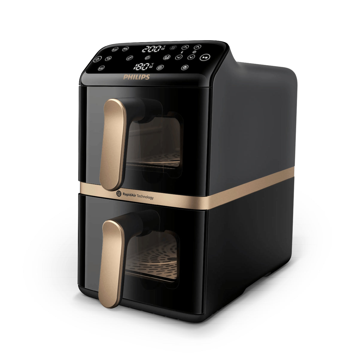 Philips Airfryer Serie 4000 Doble Cesta Apilada 10L 2750W 6 programas pantalla táctil Freidora de aire