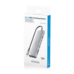 Docking USB Tipo-C Aisens ASUC-8P033-GR/ 1xHDMI 4K/ 1xUSB/ 2xUSB Tipo-C/ 1xRJ45/ 1xLector Tarjetas/ 1xUSB Tipo-C PD/ Gri