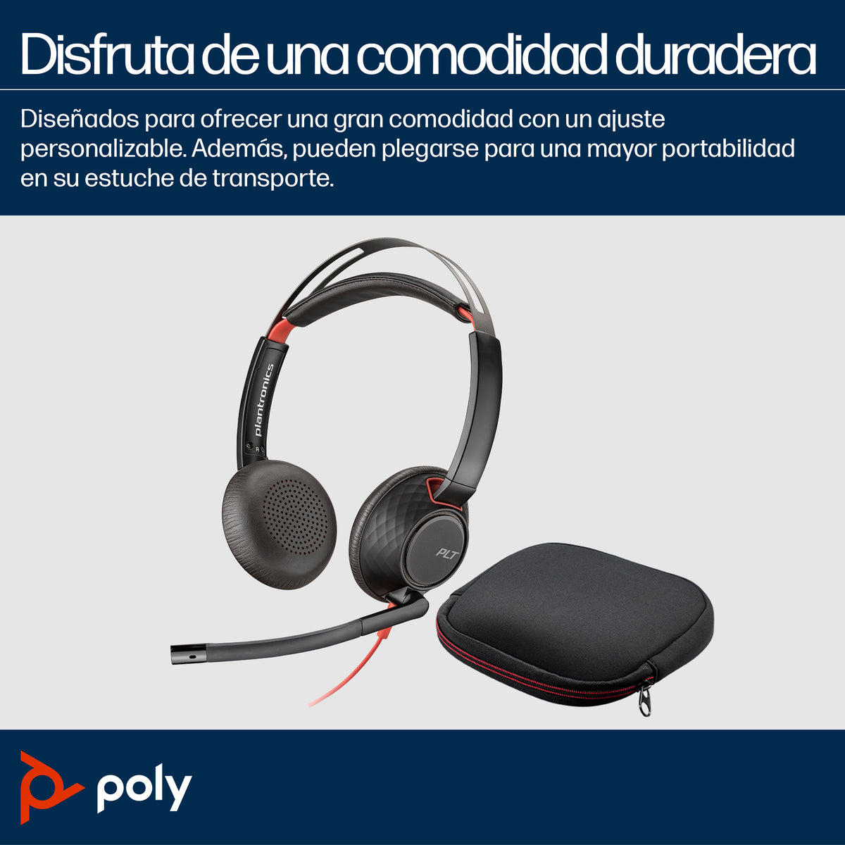 Auriculares Poly Blackwire 5220 USB-C + 3.5 mm + Adaptador USB-C/A/ con Micrófono/ Jack 3.5 - USB Tipo-C/ Bulk/ Negros