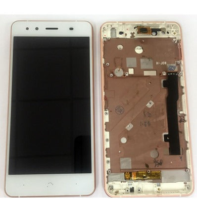 Bq Aquaris X5 FPC-S90723-1 pantalla lcd + tactil blanco + marco rosa premium