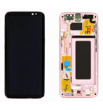 Samsung GH97-20457E Galaxy S8 G950f pantalla lcd + táctil negro + marco rosa premium Service Pack