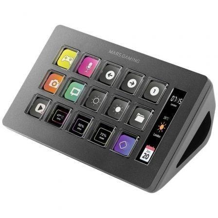 Stream Deck Slim Mars Gaming MSD-ONE/ 15 Teclas LCD/ Negro - PixelPlaza