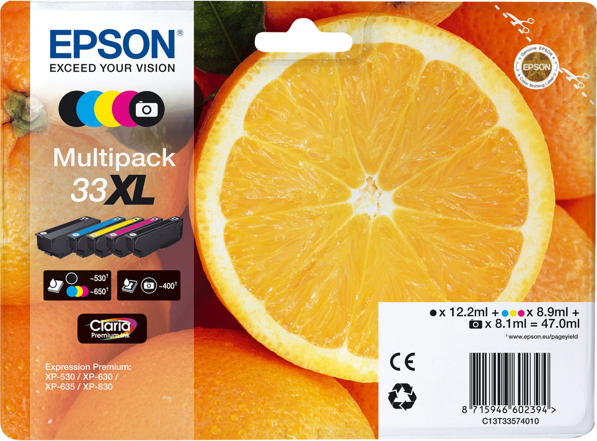 Multipack cartucho tinta Epson expression home 5 colores 33xl
