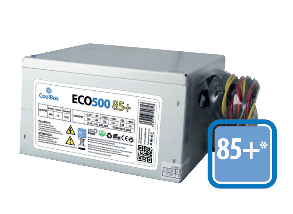 Fuente de alimentacion Coolbox ATX eco 500 85+ full range