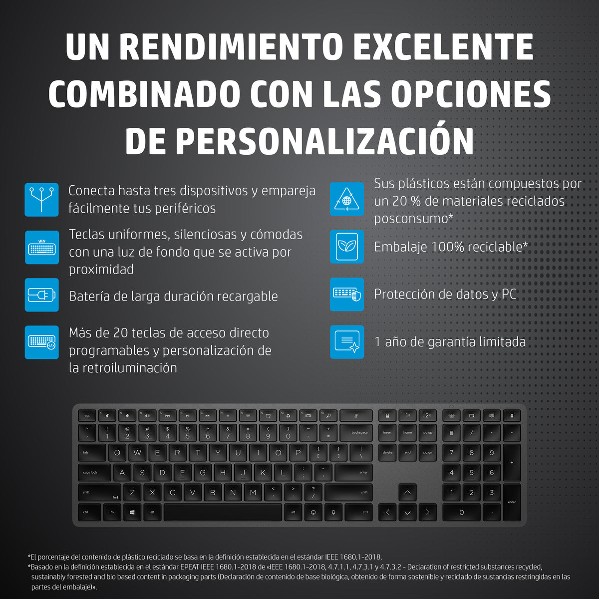 Teclado hp 975 modo dual inalambrico