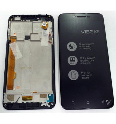 Lenovo Vibe K5 A6020 pantalla lcd + tactil negro + marco negro premium