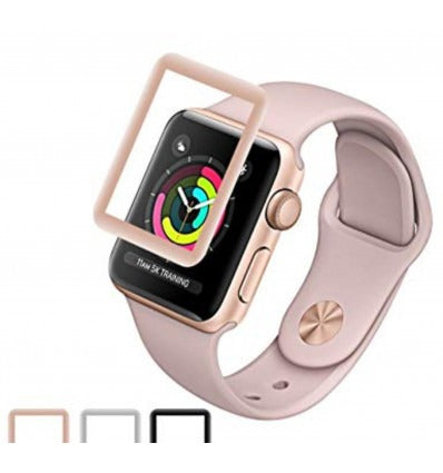 Apple Watch 38MM serie 2 serie 3 Protector cristal templado curvo rosa dorado