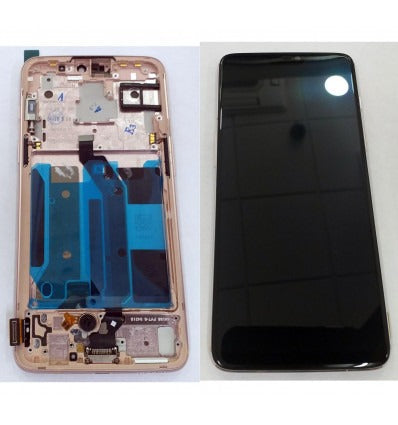 Oneplus 6 pantalla lcd + tactil negro + marco rosa premium