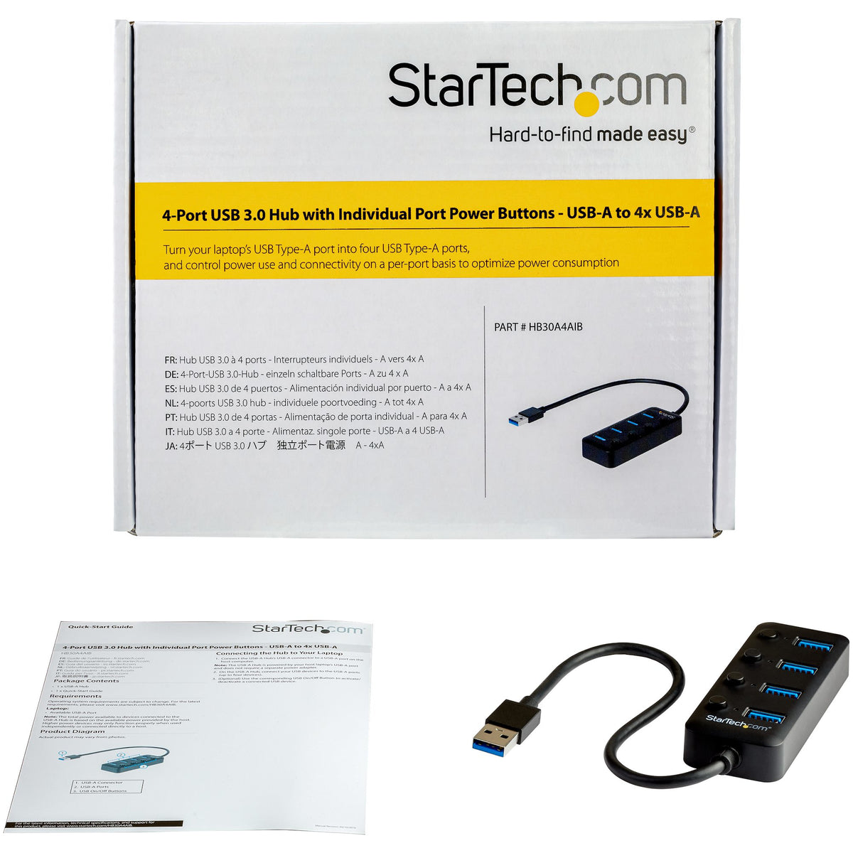 Hub startech USB 3.0 4 en 1