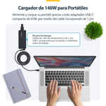 Cargador portátil USB tipo c startech gan 140w