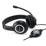 Auricular Equip USB + micrófono flexible control de volumen negro