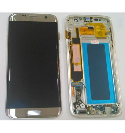 Samsung Galaxy S7 Edge SM-G935F pantalla lcd calidad Oled + táctil plata + marco compatible