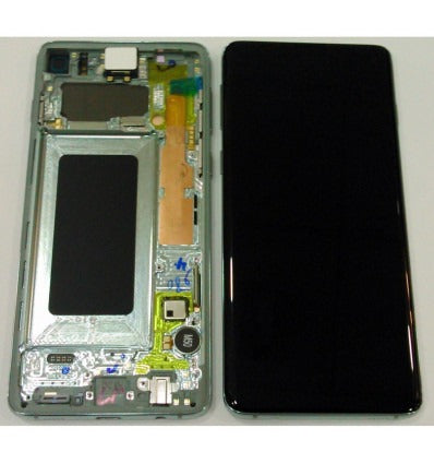 Samsung GH82-18850E Galaxy S10 SM-G973F pantalla lcd + táctil negro + marco verde service pack