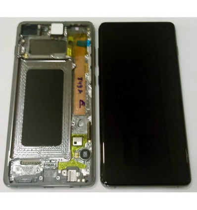 Samsung GH82-18849A Galaxy S10 plus S10+ SM-G975F pantalla + táctil negro + marco negro Service Pack