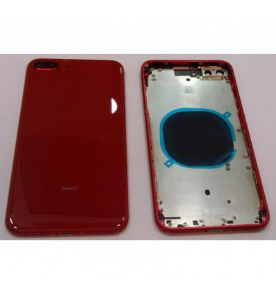 IPhone 8 Plus A1864 A1897 A1898 carcasa central o marco + tapa trasera o tapa bateria roja