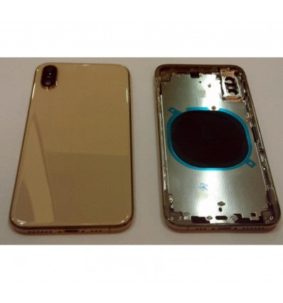 iPhone XS A2097 A2100 carcasa central o marco + tapa trasera o tapa bateria dorada