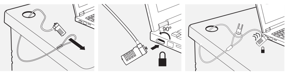 Cable de seguridad Ewent para portátil · kesington combinación de numeros 4 digitos · 1.5m