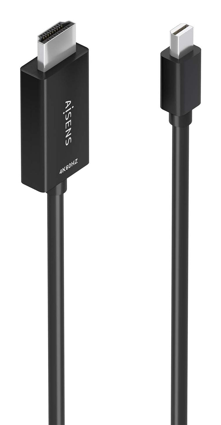Cable Conversor Aisens A125-0889/ Mini DisplayPort Macho - HDMI 4K Macho/ 3m/ Negro