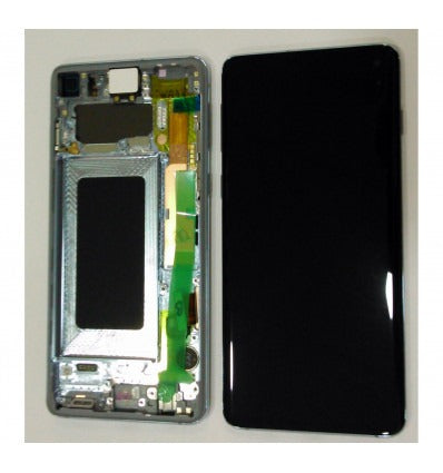 Samsung GH82-18850C Galaxy S10 SM-G973F pantalla lcd + táctil negro + marco azul service pack