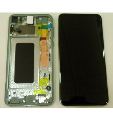 Samsung GH82-18852E Galaxy S10e SM-G970F pantalla lcd + táctil negro + marco verde premium