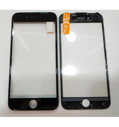 IPhone 7 A1660 A1778 A1779 A1780 cristal negro + marco negro + lamina oca