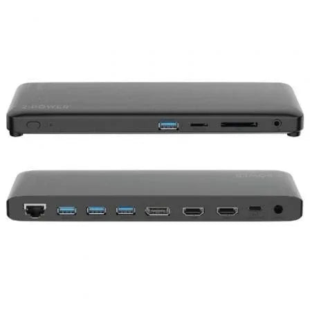 Docking USB Tipo-C 2-Power DOC0117A/ 4xUSB/ 1xUSB Tipo-C PD/ 2xHDMI/ 1xDisplayPort/ 1xJack/ 1xRJ45/ 1xLector Tarjetas SD/ Gris - PixelPlaza