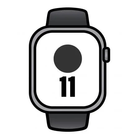Apple Watch Series 11/ GPS/ 46mm/ Gris Espacial/ Correa Deportiva Negra (S/M) - PixelPlaza