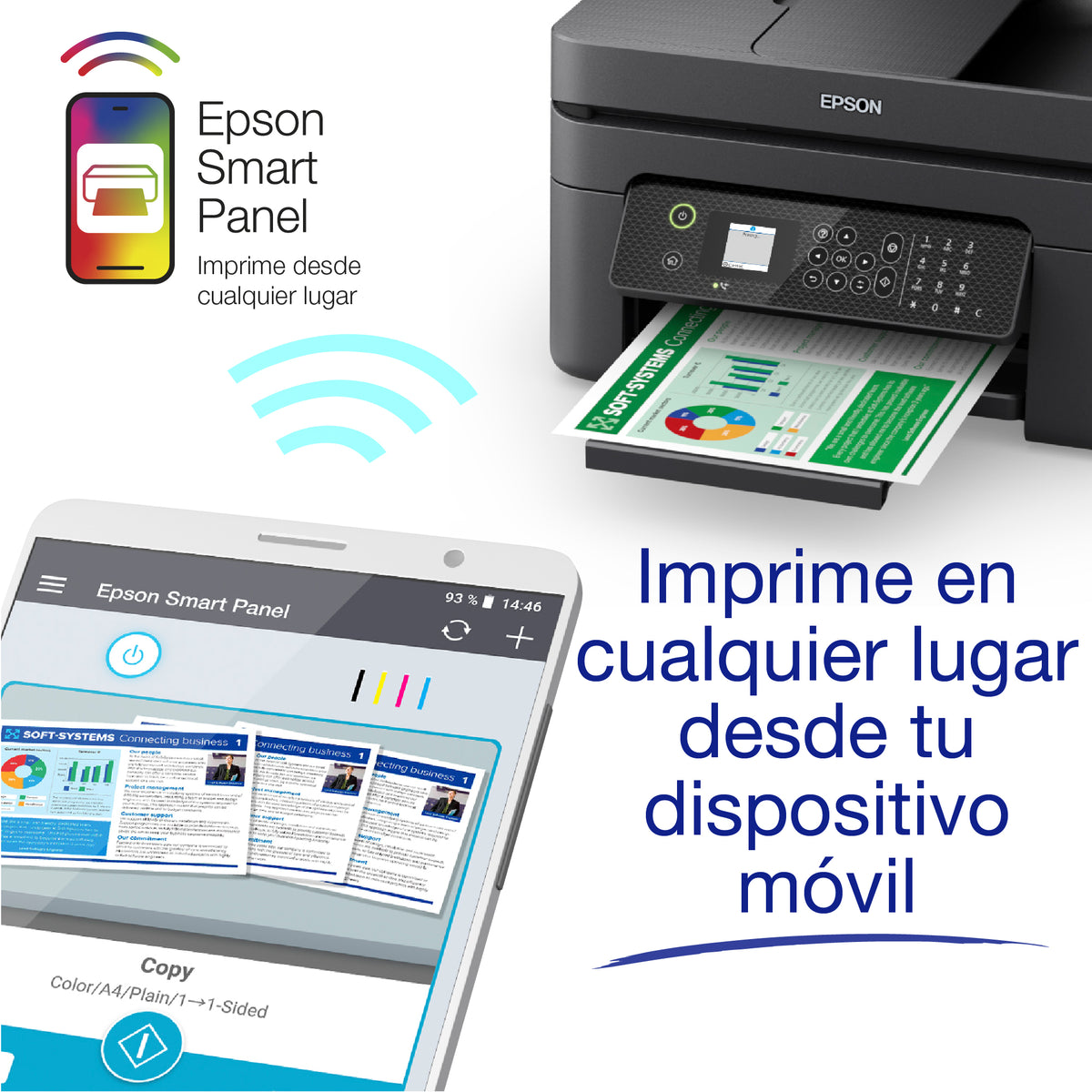 Multifunción inyección Epson workforce wf - 2930dwf color WiFi duplex fax