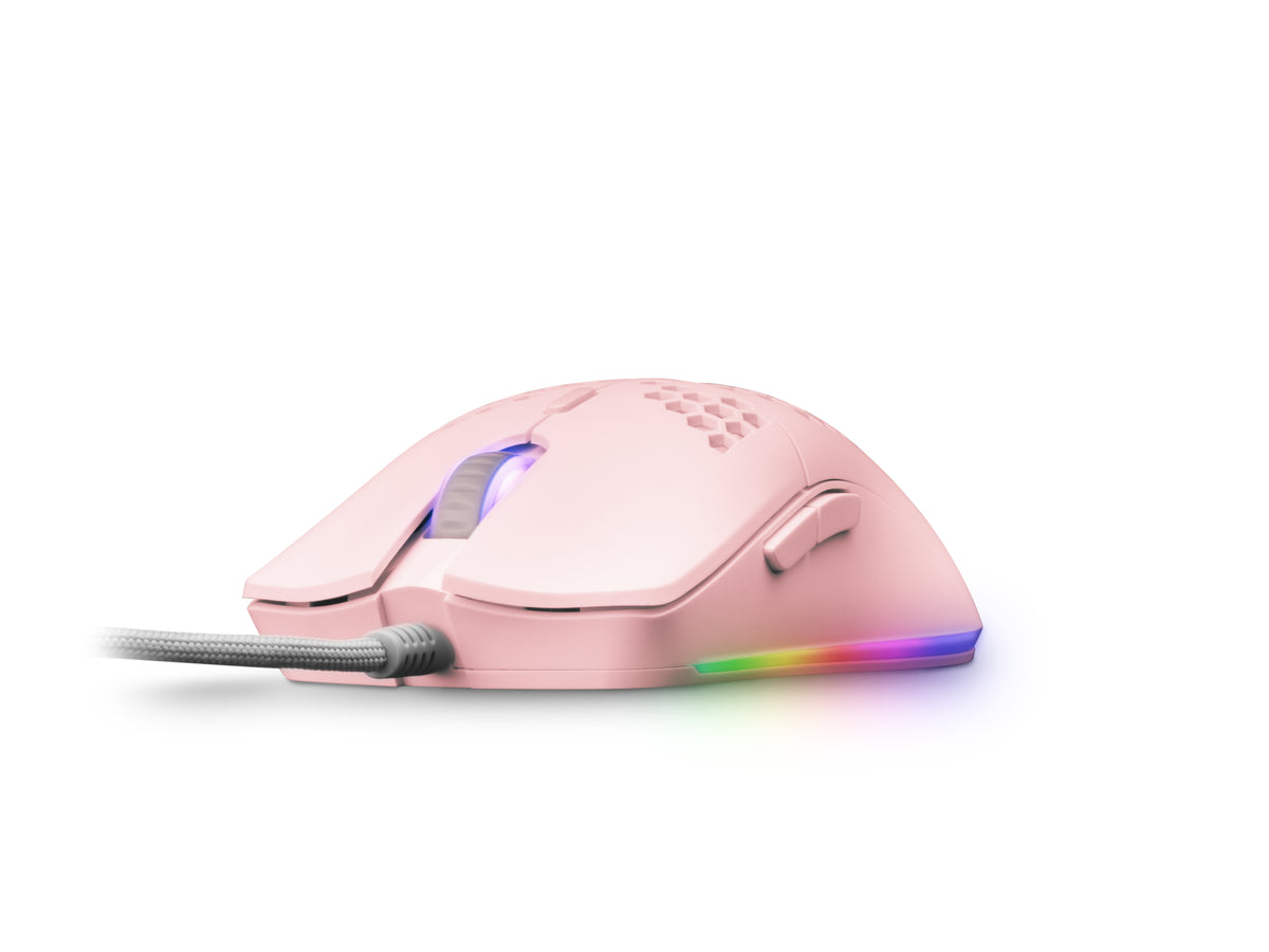 Mouse raton mars gaming mmax optico USB 7 botones 12400ppp rosa
