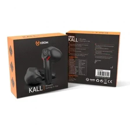 Auriculares Bluetooth Krom Kall con estuche de carga/ Autonomía 4h/ Negros - PixelPlaza