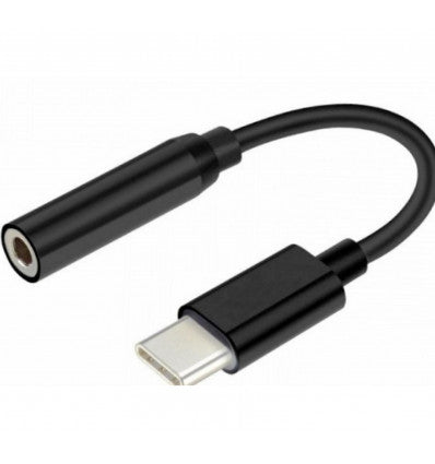 Adaptador de conector tipo C a Jack audio HF/Audio negro