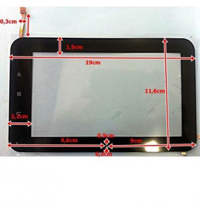 Pantalla táctil repuesto tablet china 7 modelo 2"