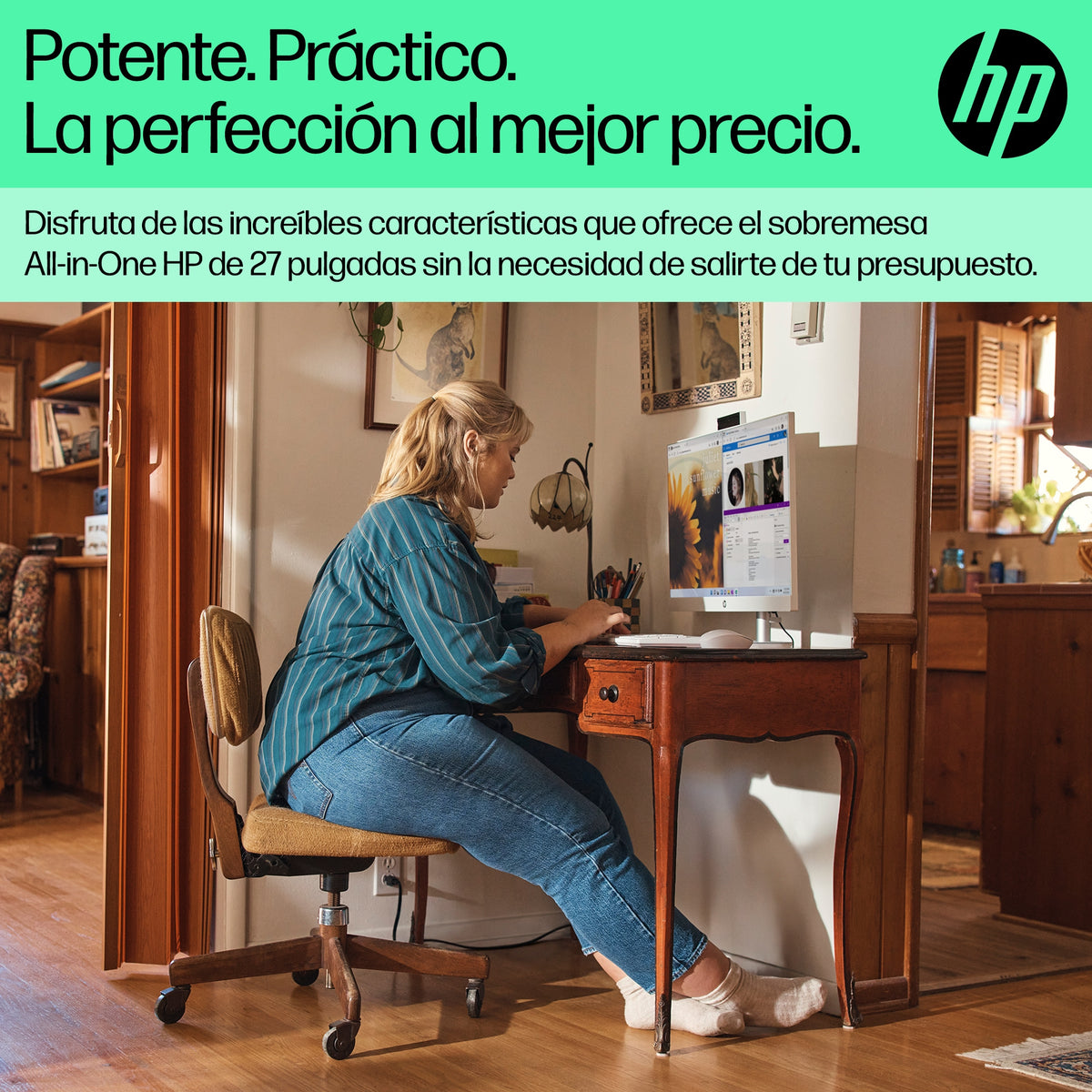 Ordenador all in one Hp 27 - cr0026ns 27 pulgadas Ryzen 3 - 7320u · 8GB · 512GB · W11 · teclado y raton