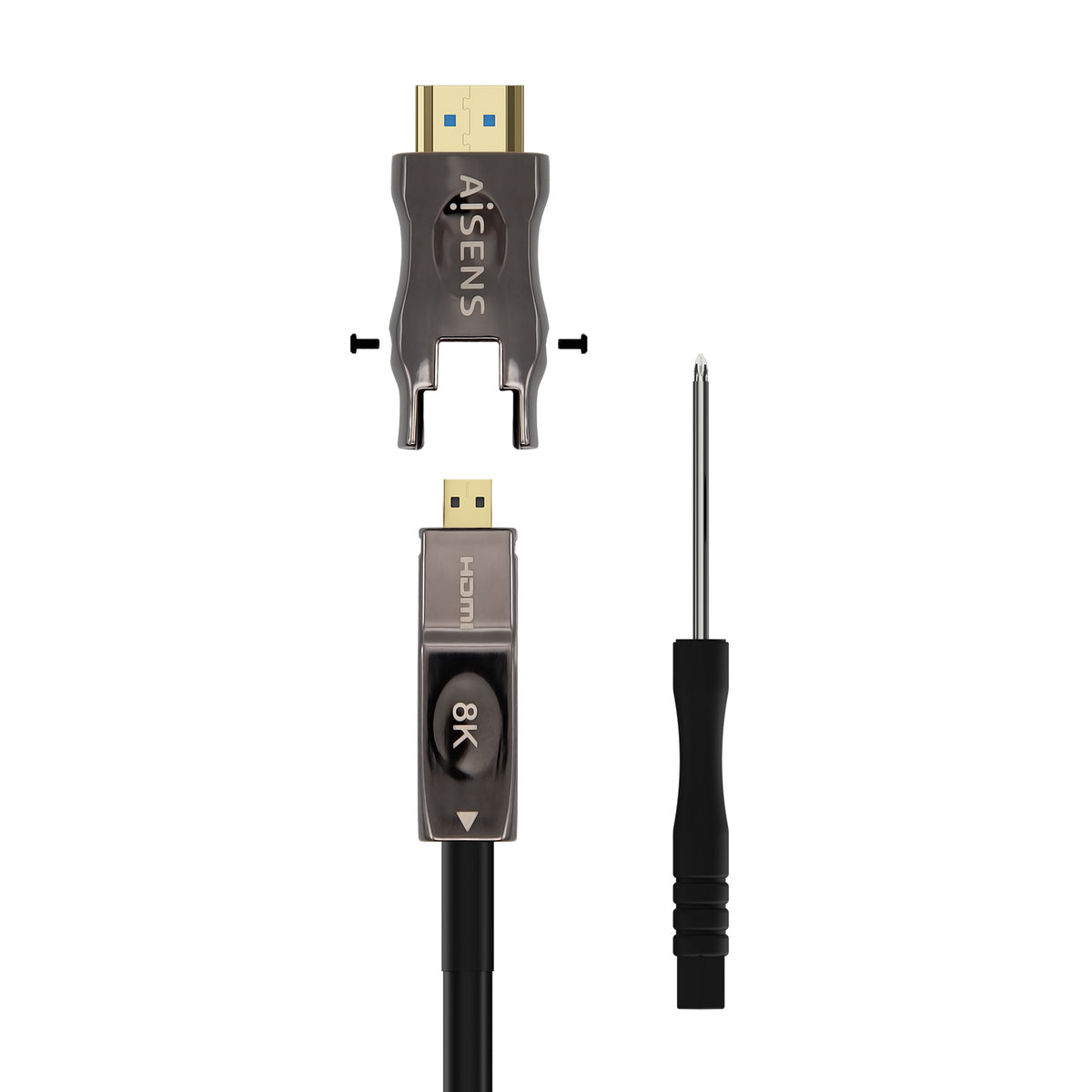 Cable HDMI 2.1 AOC 8K Desmontable Aisens A153-0646/ HDMI Macho / D Macho - HDMI Macho/ 30m/ Negro
