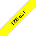 Cinta laminada Brother tze631 12mm x 8m amarillo - negro