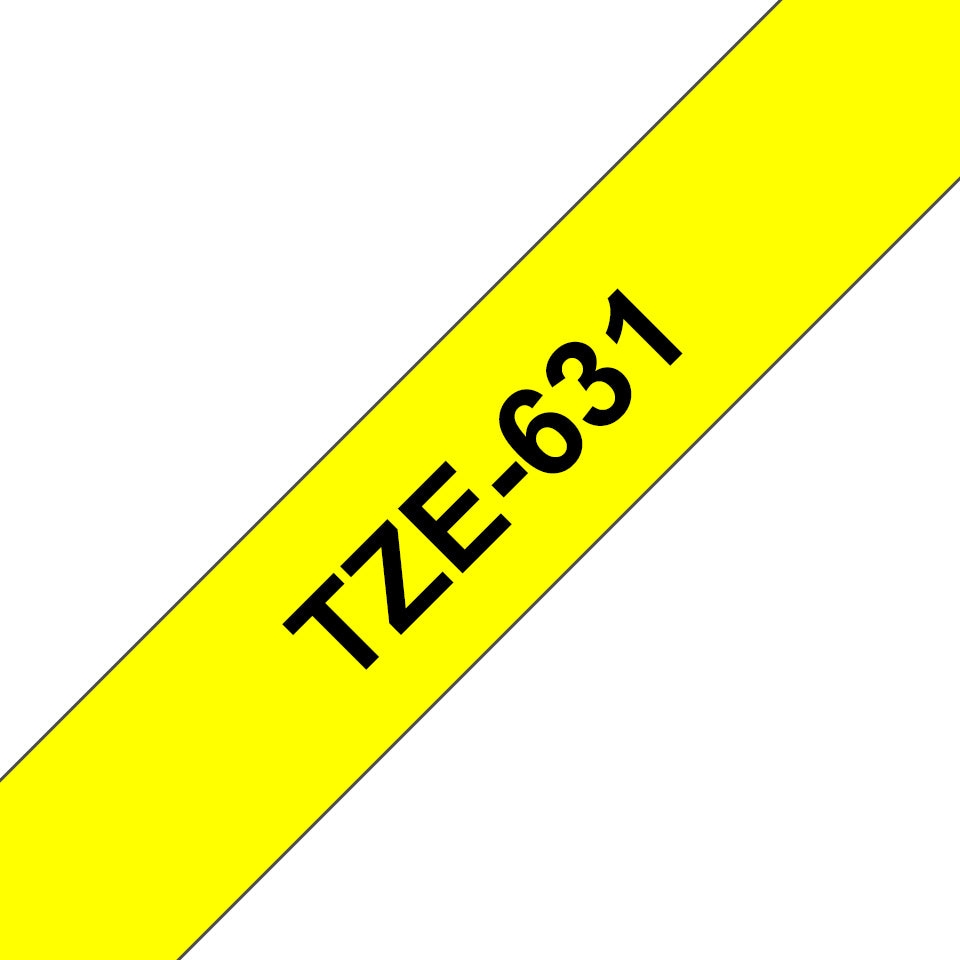 Cinta laminada Brother tze631 12mm x 8m amarillo - negro