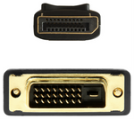 Cable Conversor Aisens A125-0366/ DisplayPort Macho - DVI Macho/ Hasta 5W/ 2300Mbps/ 2m/ Negro