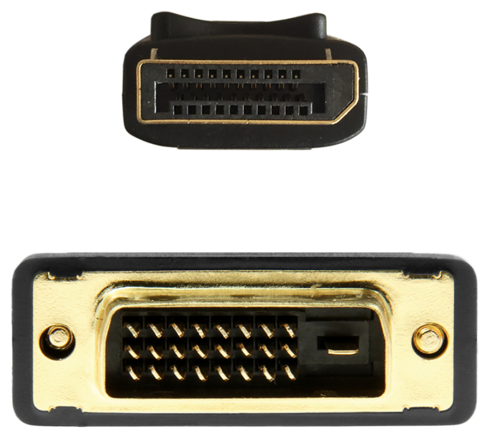 Cable Conversor Aisens A125-0366/ DisplayPort Macho - DVI Macho/ Hasta 5W/ 2300Mbps/ 2m/ Negro