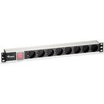 Regleta alimentación Equip rack 19 pulgadas 1u 8 tomas 3500w cable 1.8m interruptor aluminio