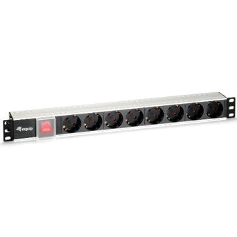 Regleta alimentación Equip rack 19 pulgadas 1u 8 tomas 3500w cable 1.8m interruptor aluminio