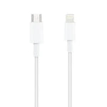 Cable USB 2.0 Tipo-C Lightning Nanocable 10.10.0601/ USB Tipo-C Macho - Lightning Macho/ 1m/ Blanco - PixelPlaza